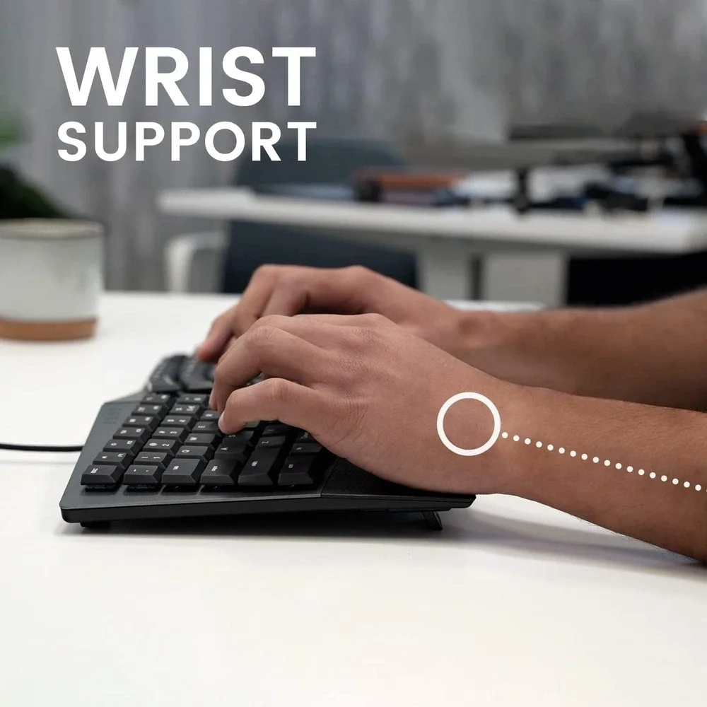 Ergonomic Wired Keyboard‎ Brown Switches Split Layout USB Mac Win Black – Perixx